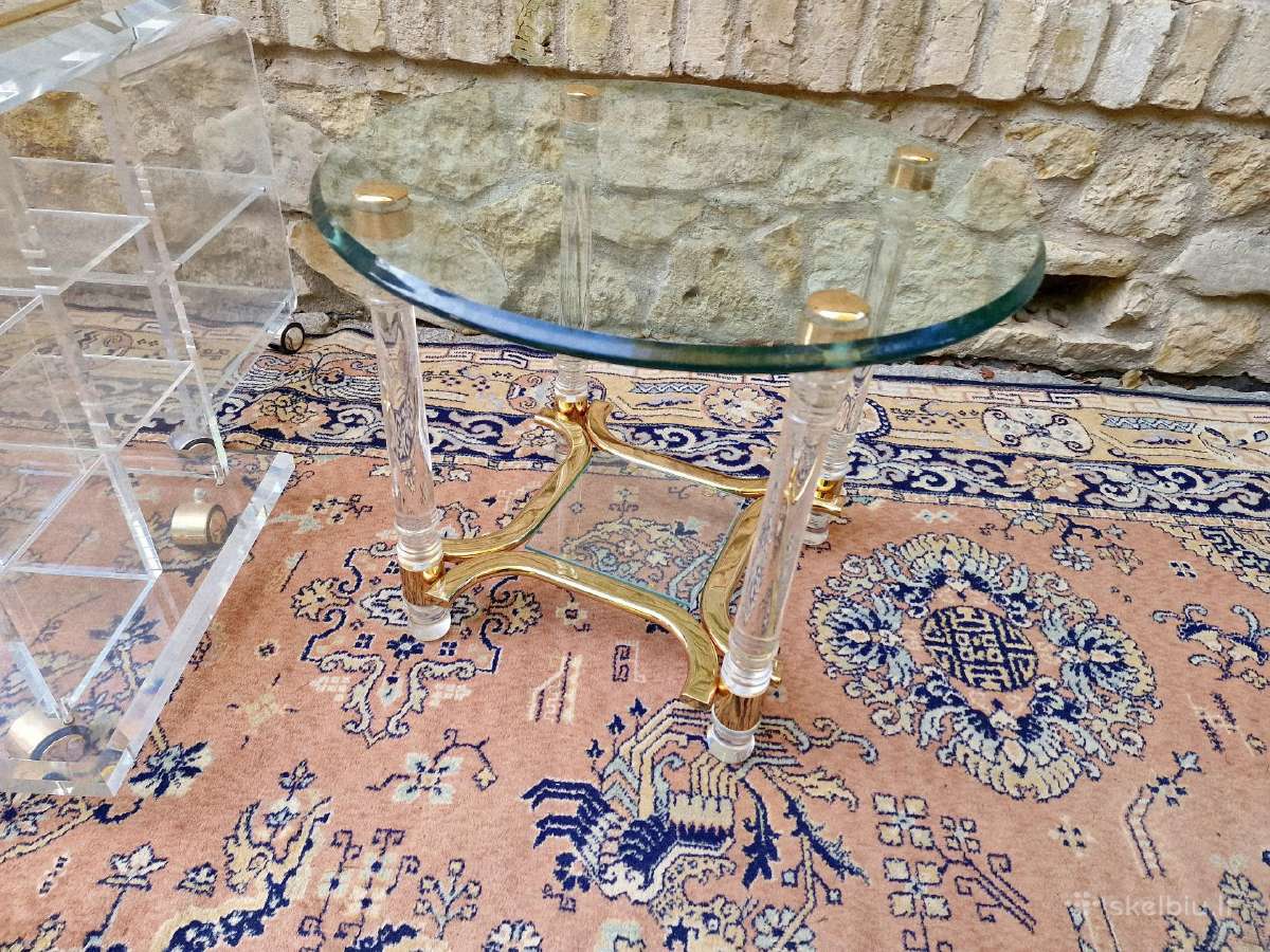 Vintažiniai mid century akrilo/stiklo staliukai - nuotraukos Nr. 19