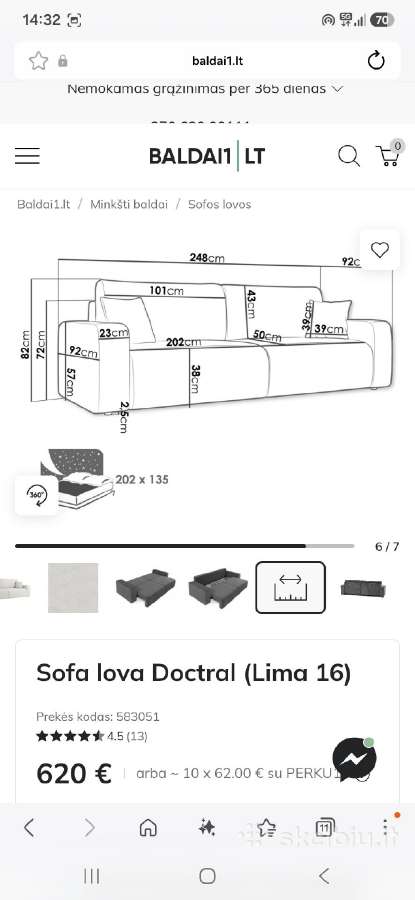 Skubiai Nauja sofa-lova - nuotraukos Nr. 2
