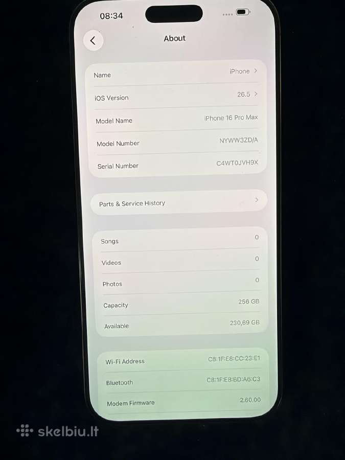 iPhone 16pro Max 256 GB Desert Titanium spalvos - nuotraukos Nr. 4