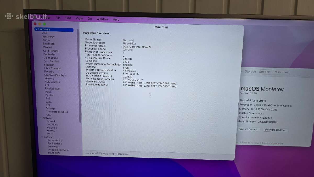 Mac Mini Late 2014 i5 8gb Batocera+ Monterey - nuotraukos Nr. 10