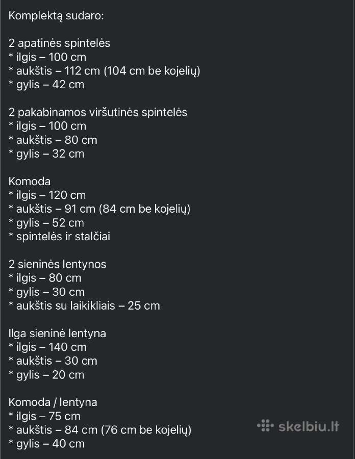 Svetainės / valgomojo baldų komplektas - nuotraukos Nr. 6