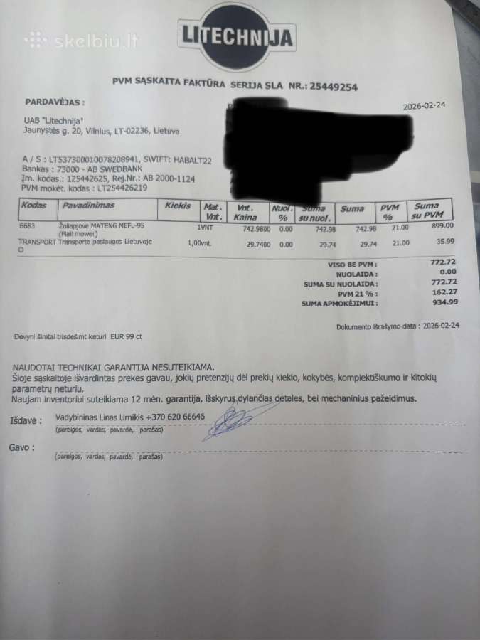 Plaktukinė žoliapjovė Mateng - nuotraukos Nr. 4