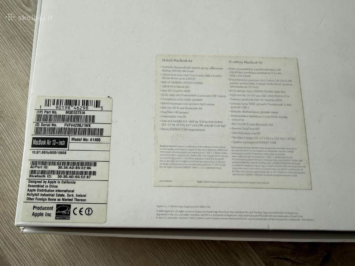 MacBook Air 2017 (13 inch) - nuotraukos Nr. 3