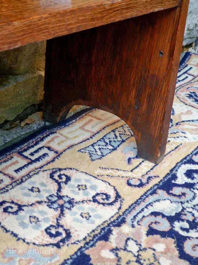 Vintažinė mid century deginto ąžuolo knygų lentyna - nuotraukos Nr. 18