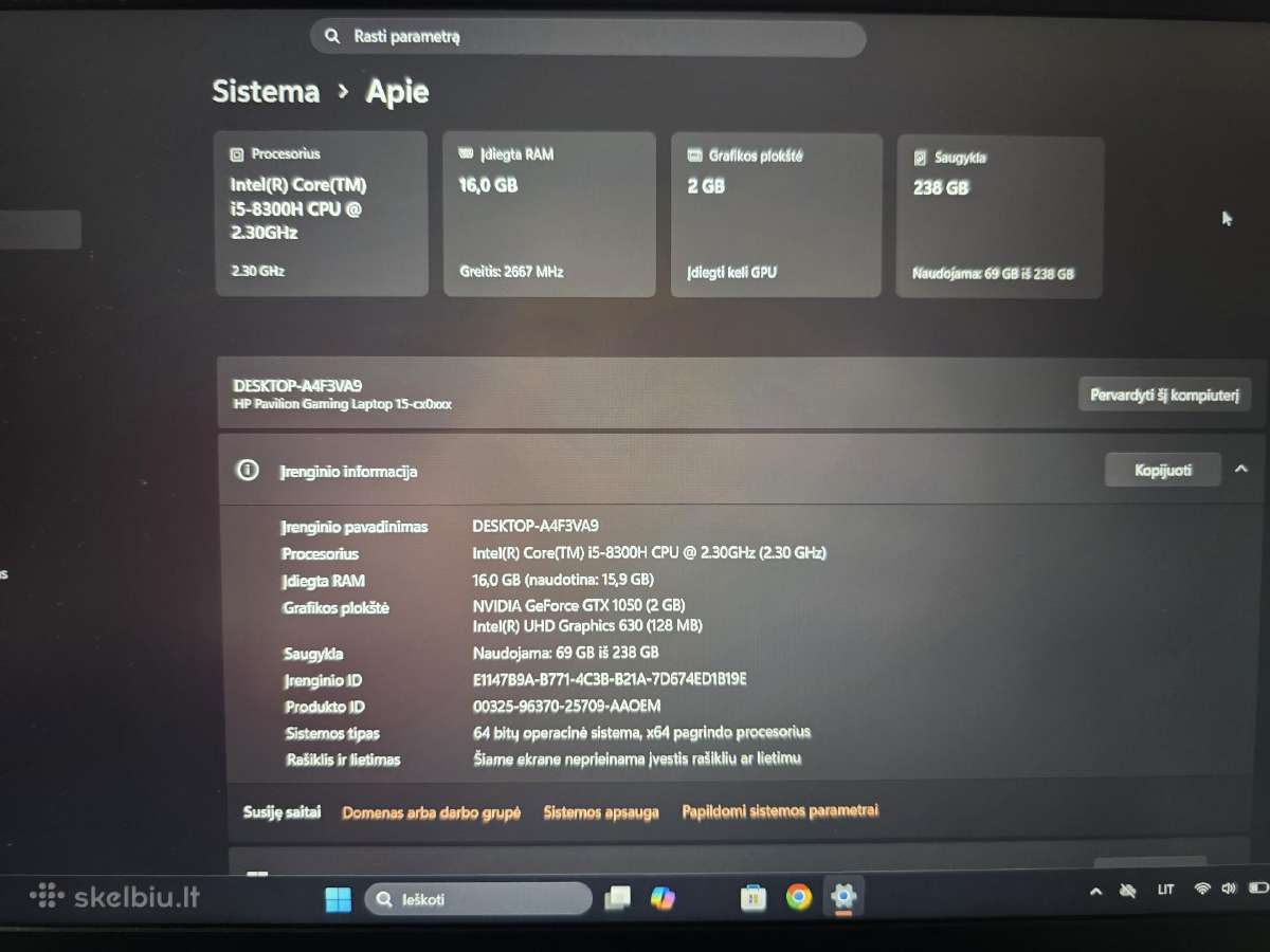 Hp Pavilion Gaming 15 - nuotraukos Nr. 4