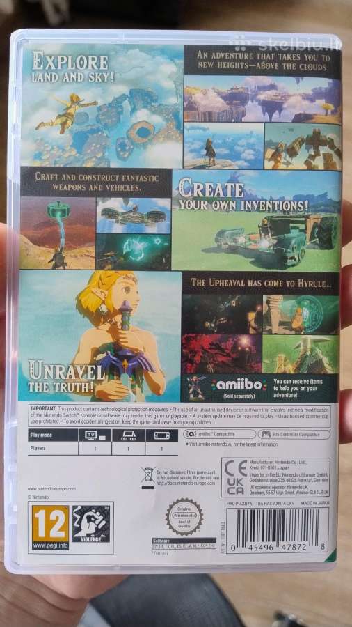 Nintendo Switch v1 su visais priedaia + Totk - nuotraukos Nr. 12