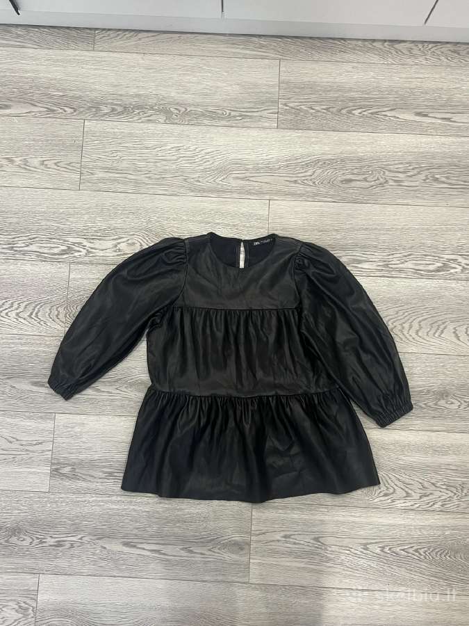 Zara juodas odos imitacijos komplektas - nuotraukos Nr. 2