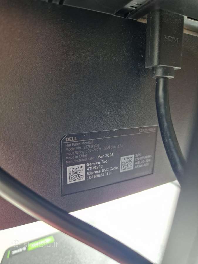 Lenktas žaidimų monitorius Dell 27",full HD,144hz - nuotraukos Nr. 5
