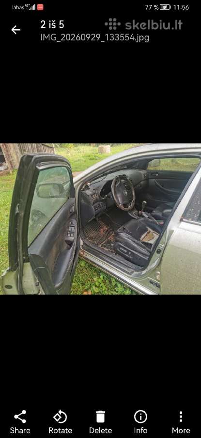 Toyota Avensis 2.0 D-4d 85 kw dalimis / ardymui - nuotraukos Nr. 2