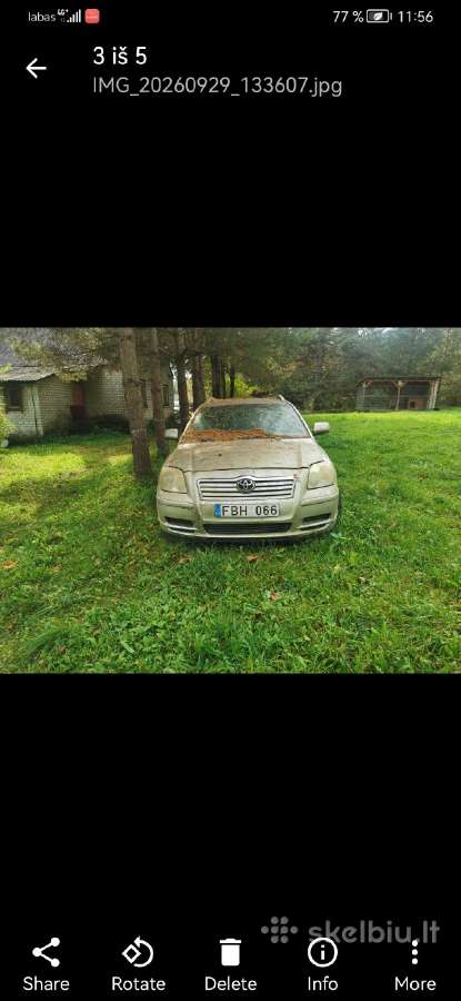 Toyota Avensis 2.0 D-4d 85 kw dalimis / ardymui - nuotraukos Nr. 4