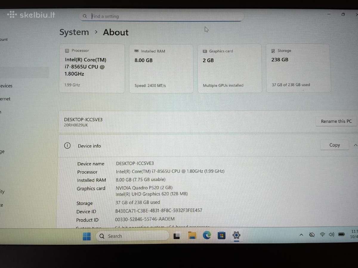 Lenovo Thinkpad P43s - nuotraukos Nr. 6