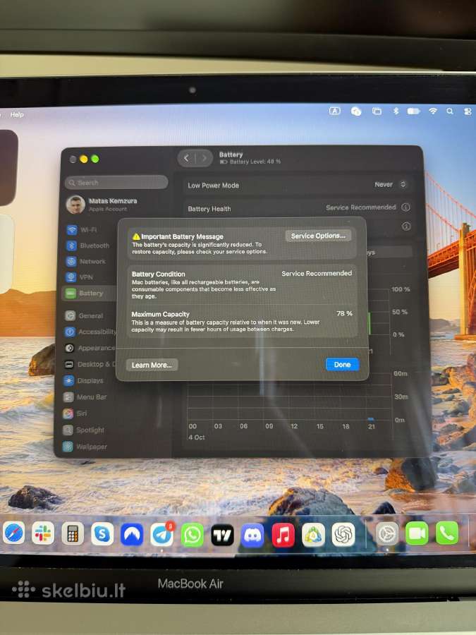 MacBook Air M1 8gb/256gb - nuotraukos Nr. 4