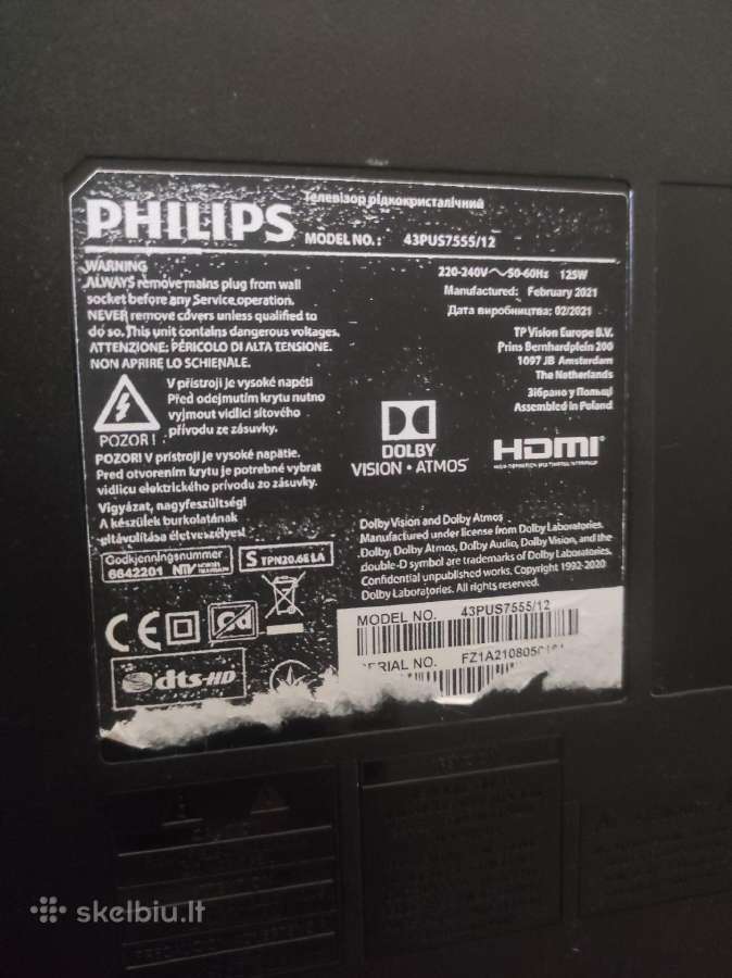 Philips televizorius (įstrižainė 43) - nuotraukos Nr. 2