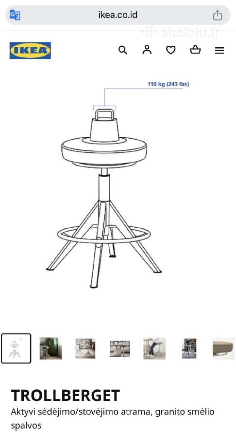 Ikea Trollberget smėlinė aukšta odinė darbo kėdė - nuotraukos Nr. 9