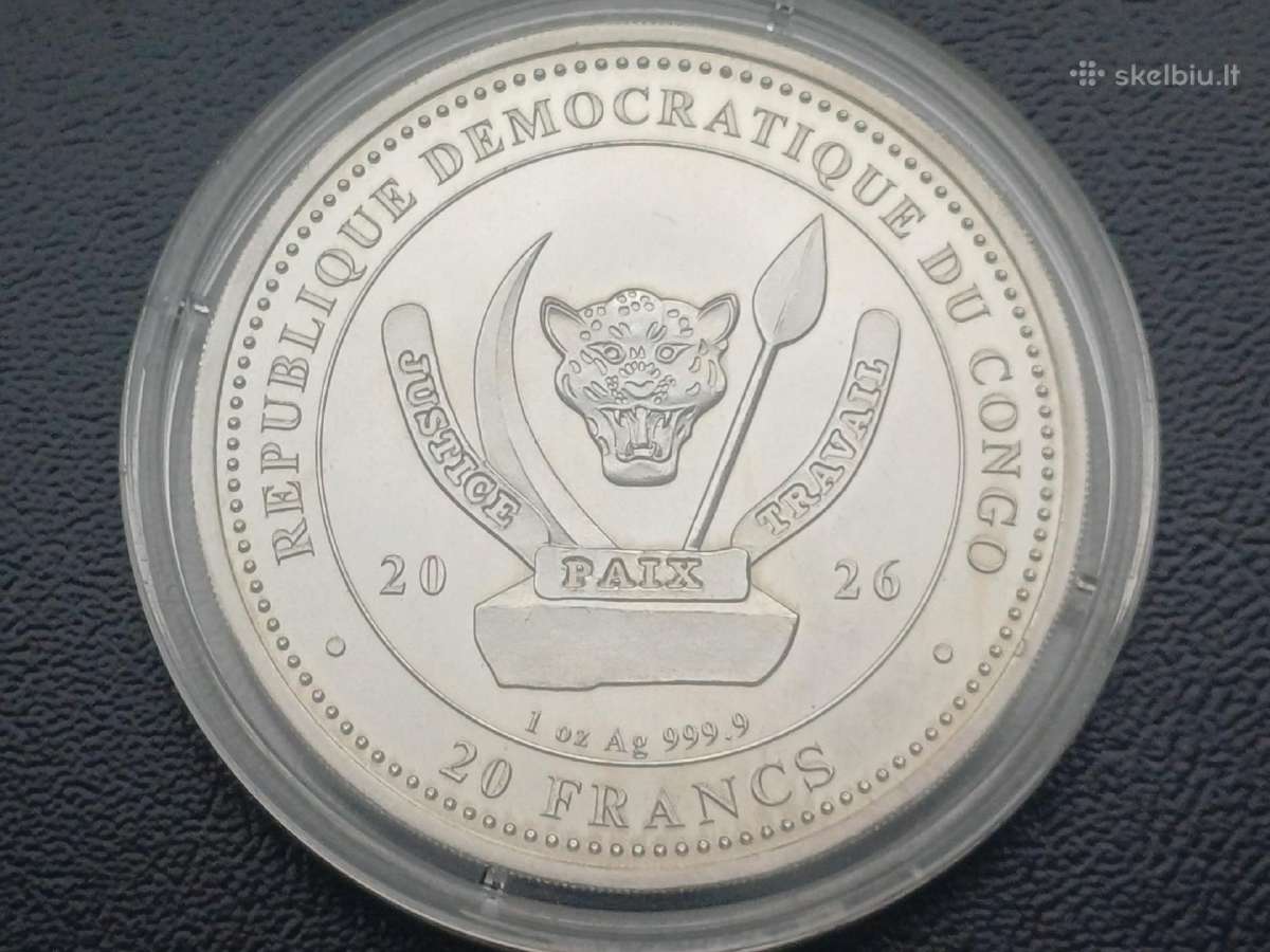 1 oz 2026m. Kongas sidabras 999 unc. - nuotraukos Nr. 2