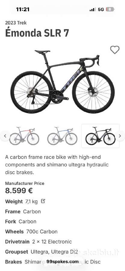 Trek emonda SLR 7, 60, di2 - nuotraukos Nr. 16