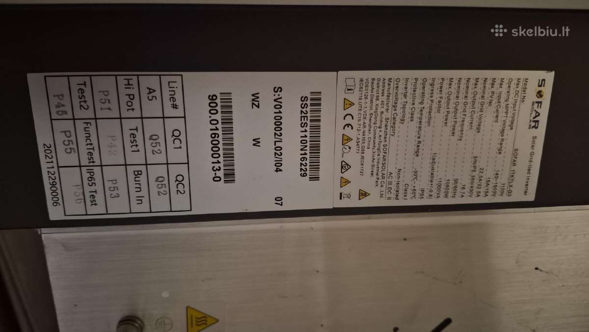 Naudotas 10 kw inverteris - nuotraukos Nr. 2