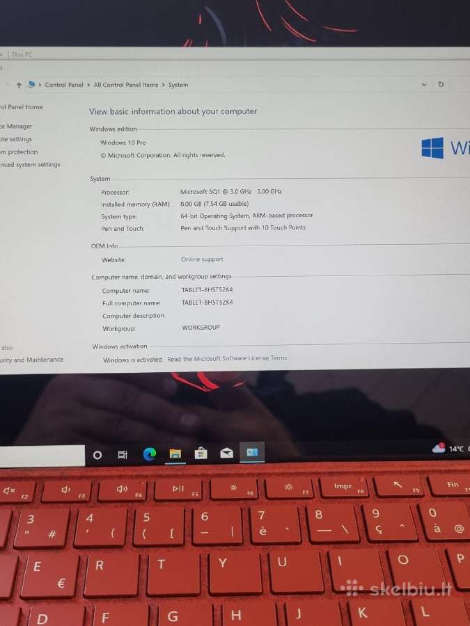Microsoft surface Prox Sq1 - nuotraukos Nr. 8
