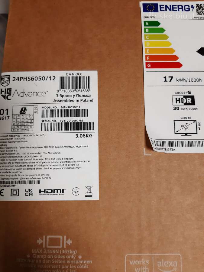 Televizorius Philips 24 naujas,dužes,veikia - nuotraukos Nr. 3