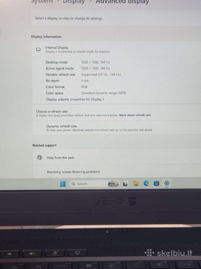 Asus Tuf Dash F15 i7 Rtx - nuotraukos Nr. 6