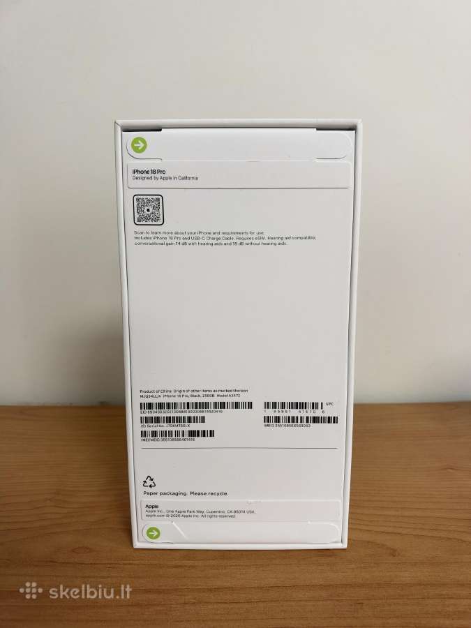Naujas iPhone 18 Pro 256gb Black - nuotraukos Nr. 2