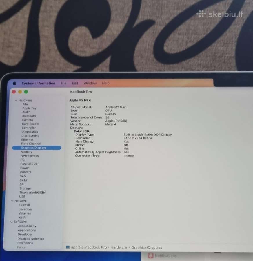 Apple MacBook Pro 16 M2 Max – 32 GB / 1tb - nuotraukos Nr. 11