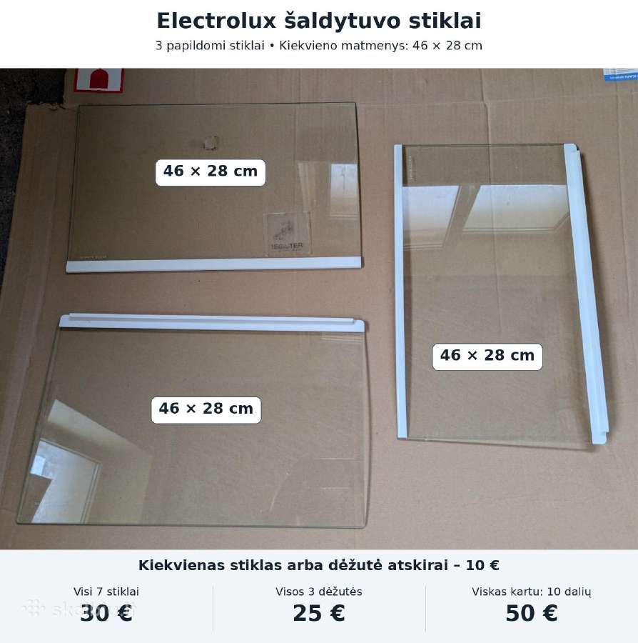 Šaldytuvo stiklai ir durelių dėžutės - nuotraukos Nr. 3