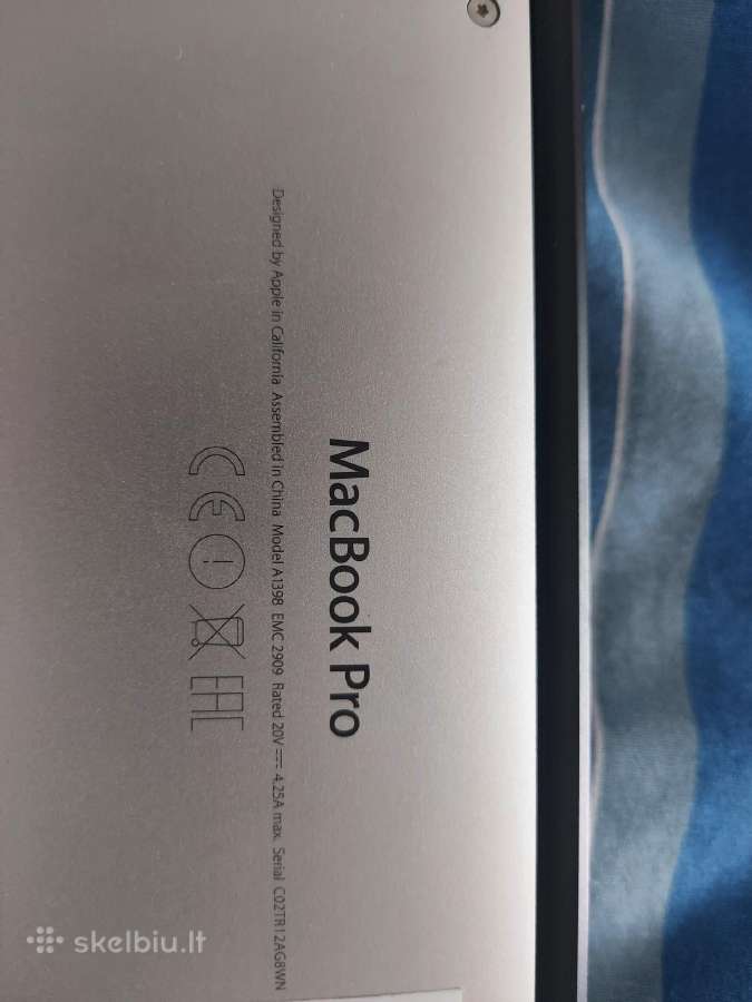 MacBook Pro 15" Retina 2015 i7 16gb RAM 256g - nuotraukos Nr. 5