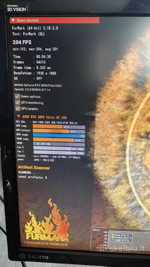 Asus Rtx 3090 Strix Oc 24gb Vram - nuotraukos Nr. 3