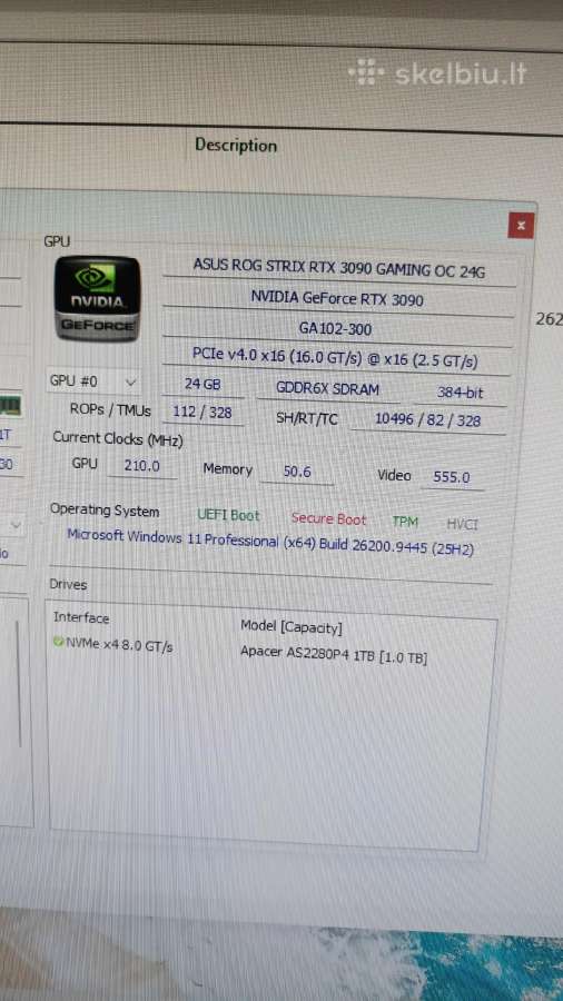 Asus Rtx 3090 Strix Oc 24gb Vram - nuotraukos Nr. 2
