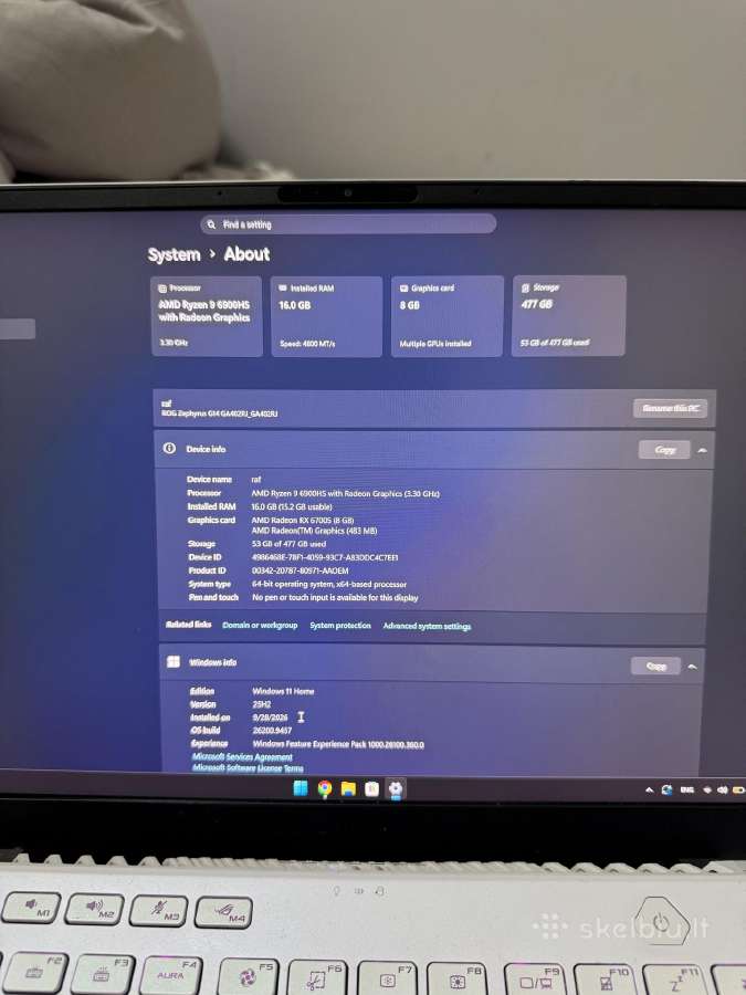 Asus Rog Zephyrus G14 Ga402rj - nuotraukos Nr. 5
