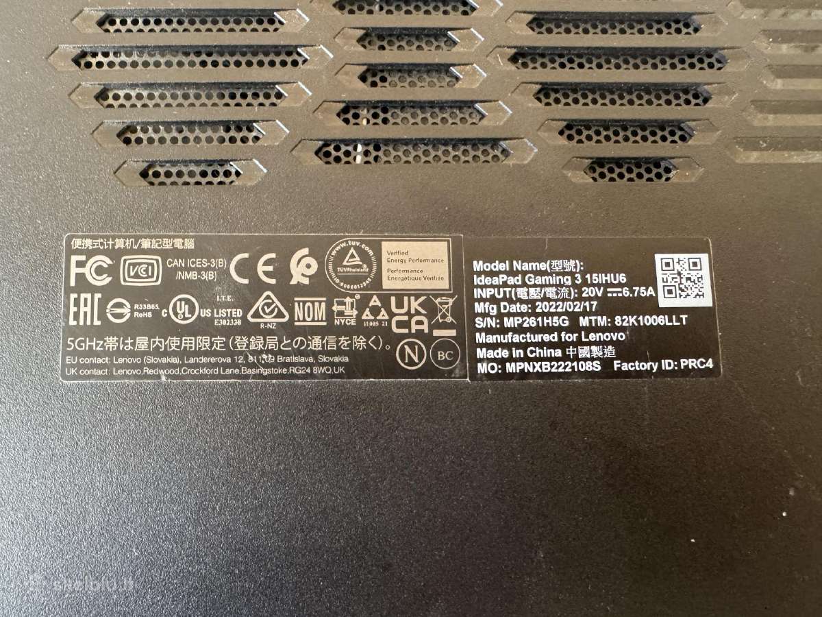 Lenovo Ideapad Gaming 3 donor - nuotraukos Nr. 3