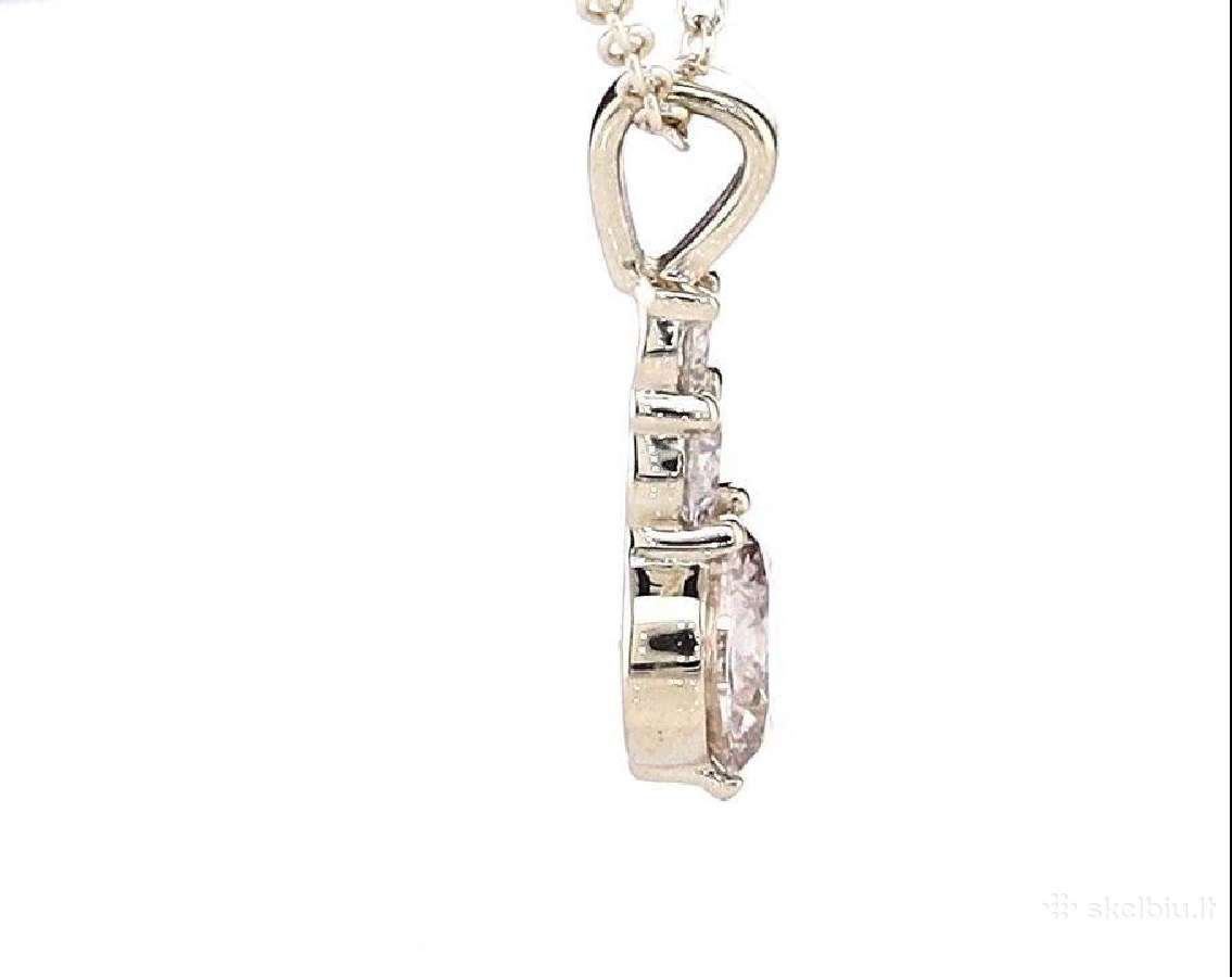 14k pakabukas su grandinėle, 0,62 ct briliantai - nuotraukos Nr. 5