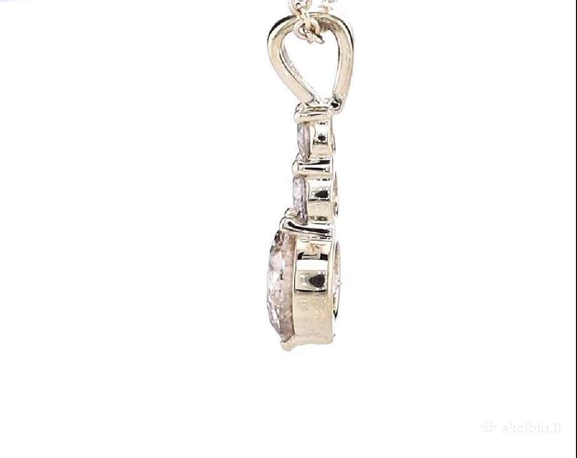 14k pakabukas su grandinėle, 0,62 ct briliantai - nuotraukos Nr. 6
