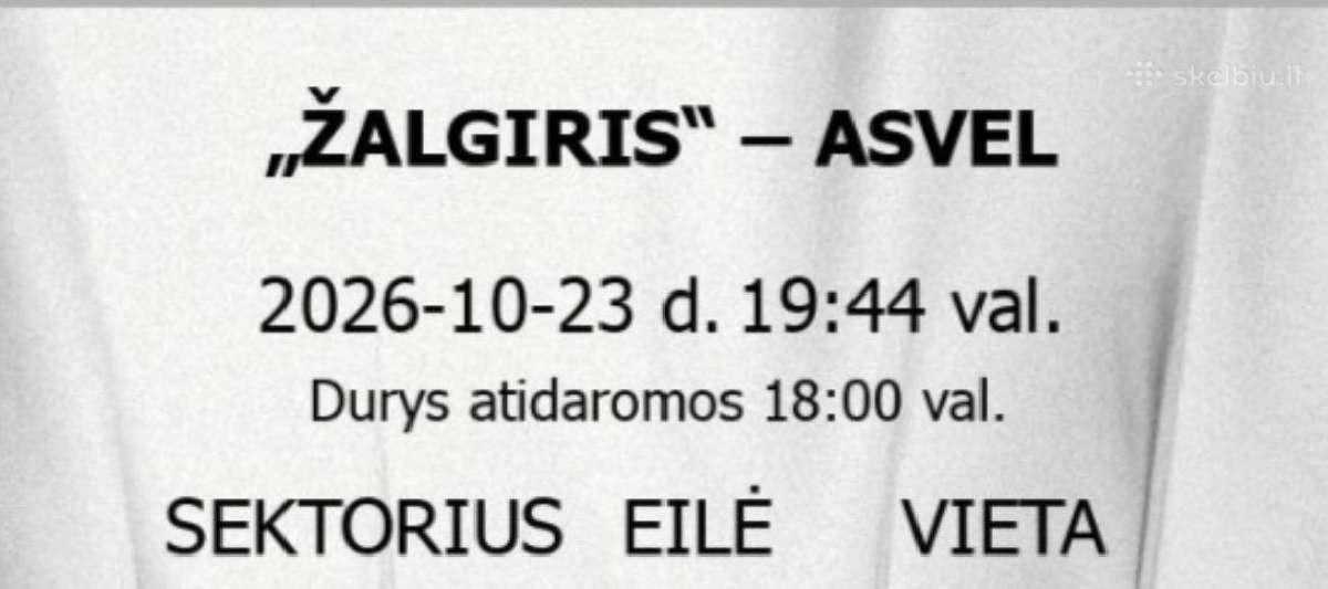 Zalgiris - Asvel bilietas. Krepsinis 10-23 - nuotraukos Nr. 2