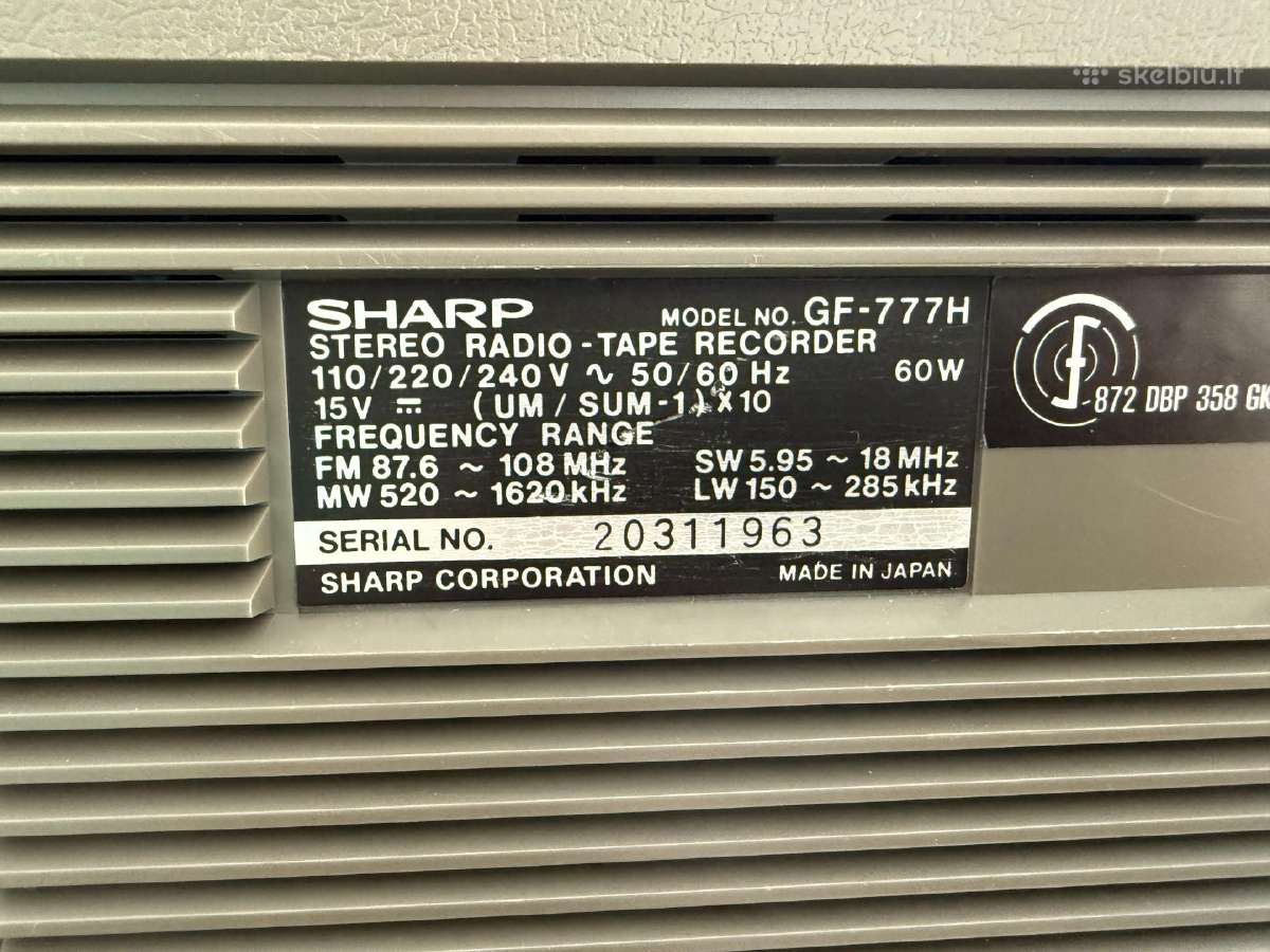 Sharp Gf-777h - nuotraukos Nr. 4