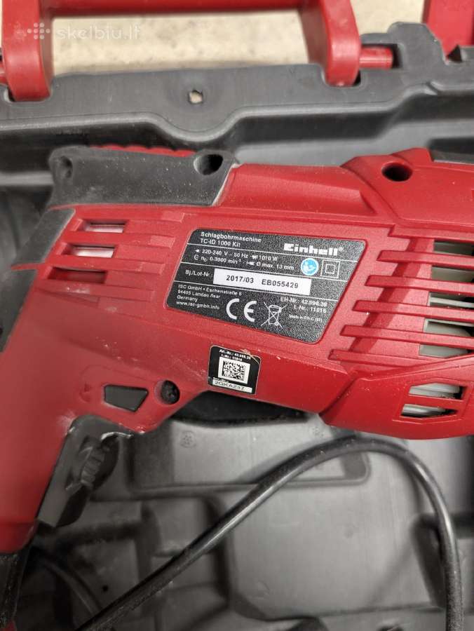 Smūginis gręžtuvas Einhell Tc-id 1000 Kit 1010w - nuotraukos Nr. 2