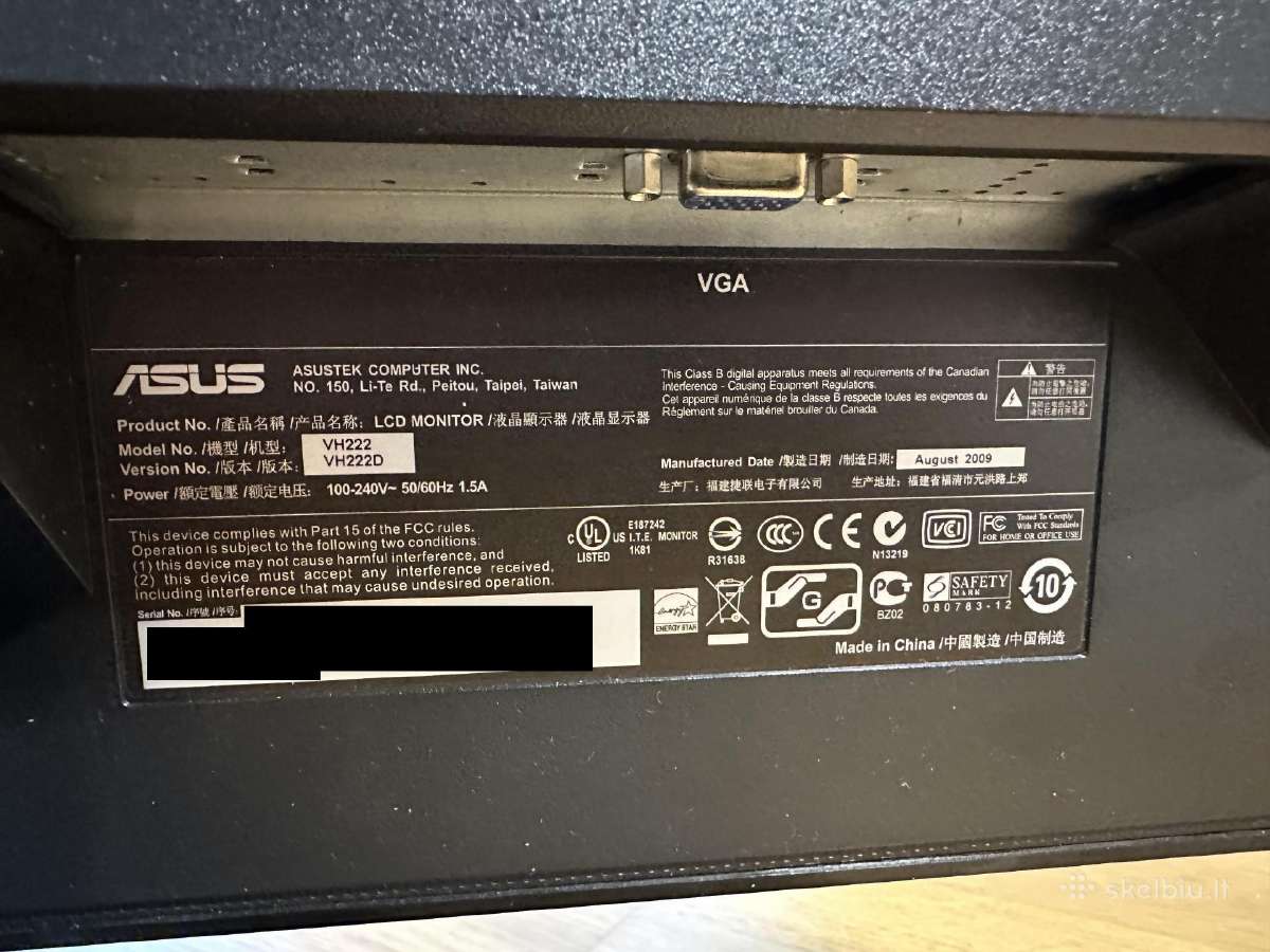 Asus Vh222d 21,5" Full HD monitorius (su laidais) - nuotraukos Nr. 5