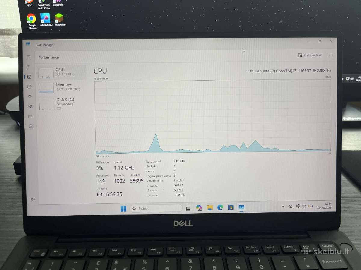 Nešiojamas kompiuteris dell xps 13 9305 - nuotraukos Nr. 4