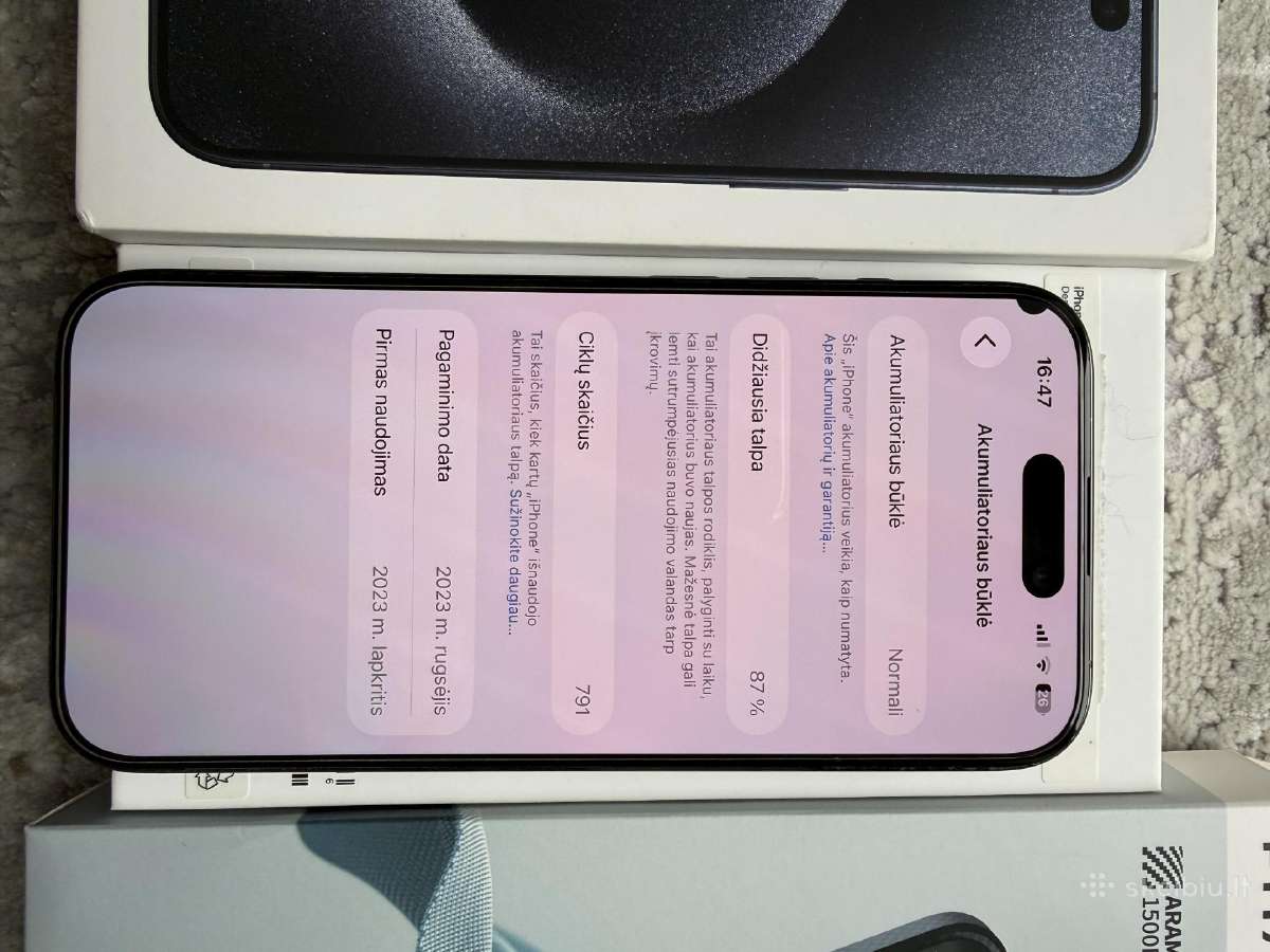 iPhone 15pro,blue Titanium 128gb - nuotraukos Nr. 4