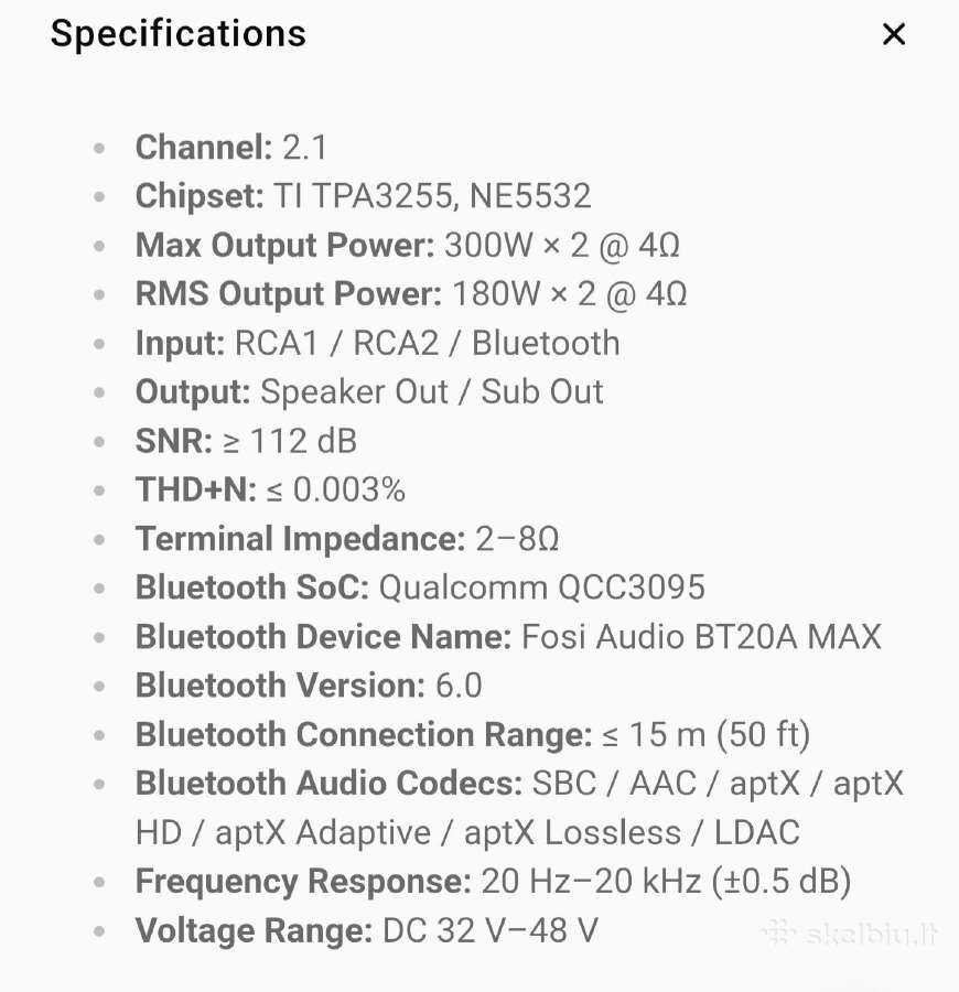 Fosi Audio Bt20a Max Bluetooth - nuotraukos Nr. 7
