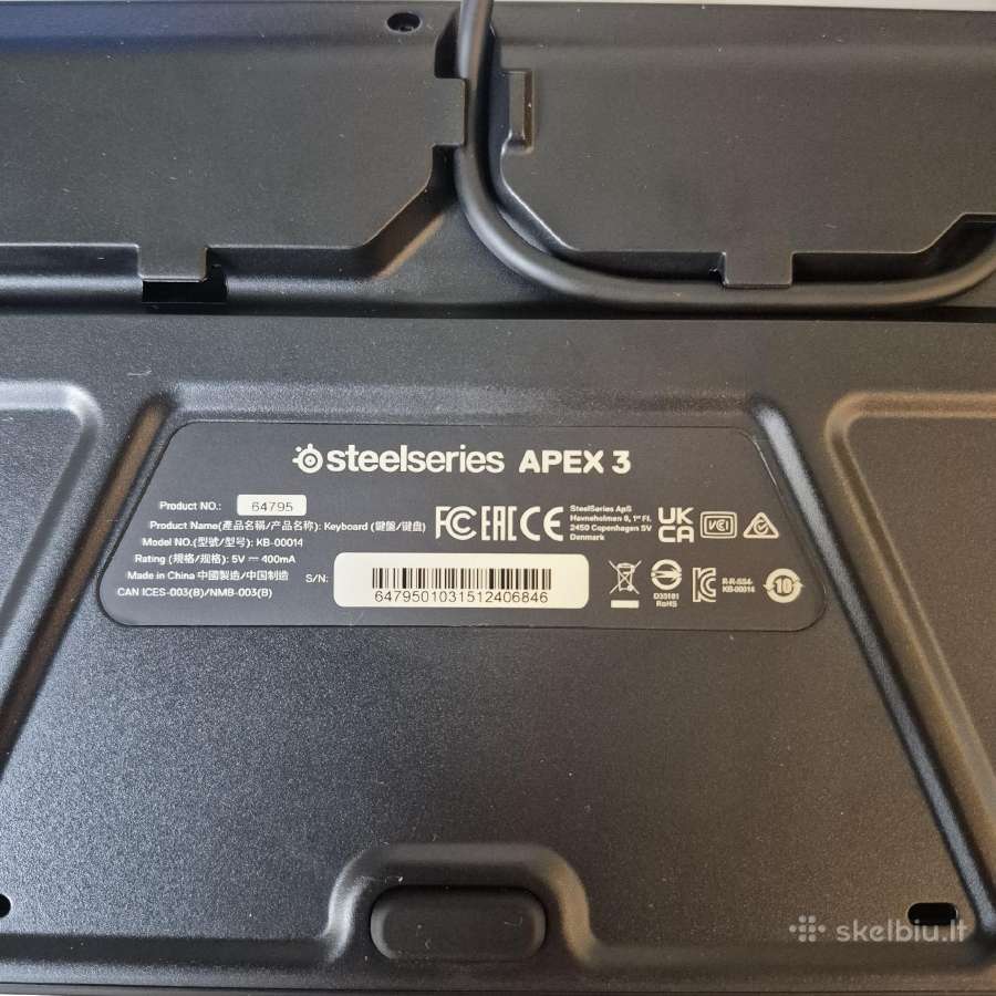 Steelseries Apex 3 laidinė žaidimų klaviatūra - nuotraukos Nr. 5