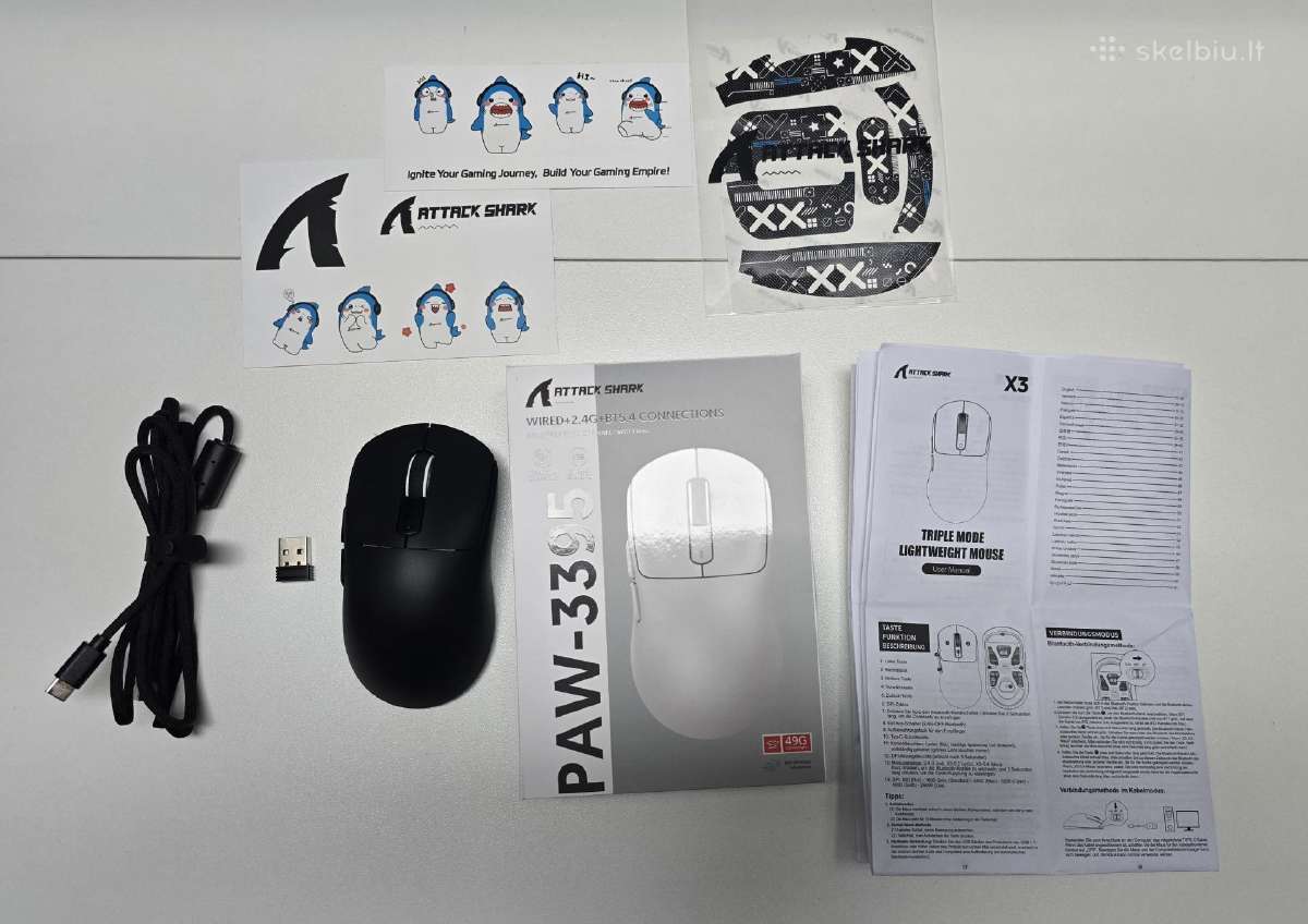 Monitorius Aoc 27g2 ir pelė Attack Shark X3 - nuotraukos Nr. 4