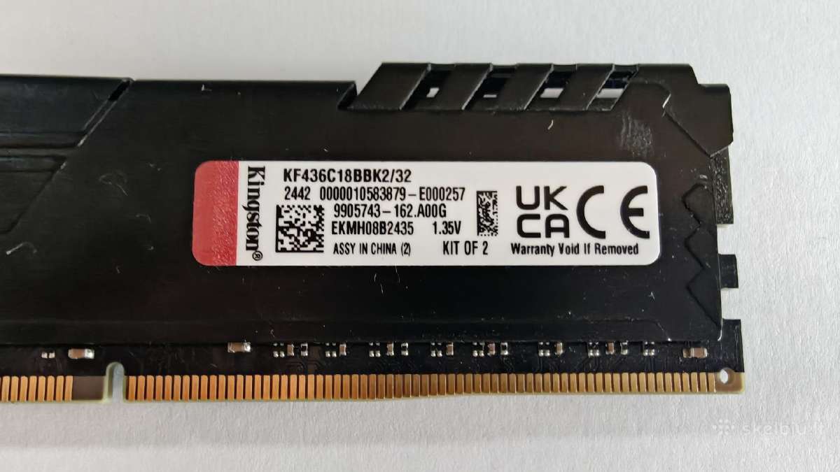 Kingston Fury Beast Ddr4 32gb(2x16gb) 3600mhz Cl18 - nuotraukos Nr. 6