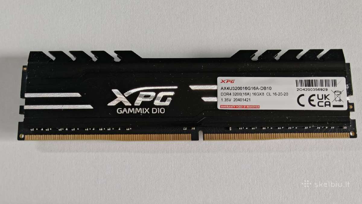 Adata Xpg Gammix D10 32gb (2x16gb) Ddr4 3200mhz Cl - nuotraukos Nr. 4