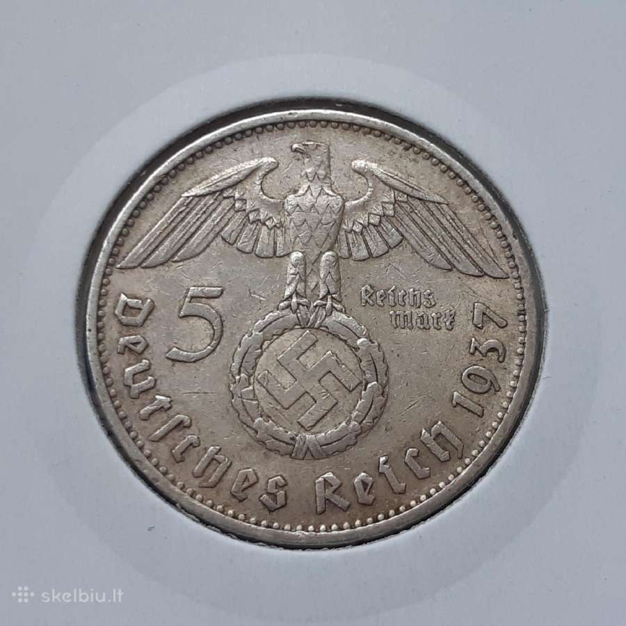 Vokietija 5 reichsmarkės sidabras 1937 E - nuotraukos Nr. 2