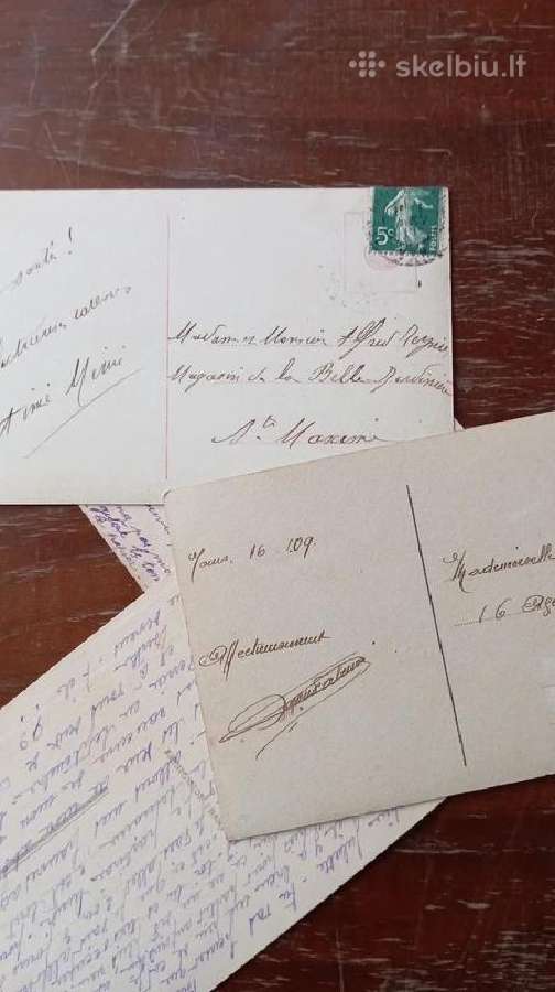 Antikvariniai prancūziški atvirukai 1909m. - nuotraukos Nr. 4