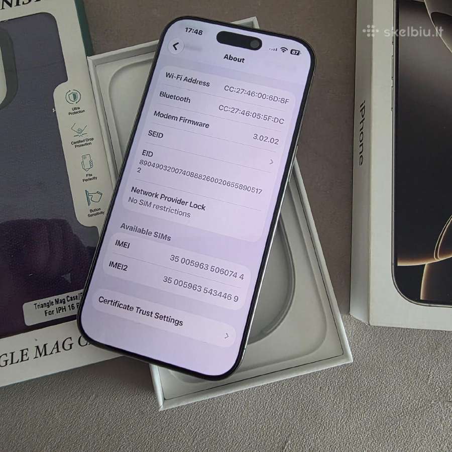 Parduodu Apple 16 Pro 256gb - nuotraukos Nr. 6