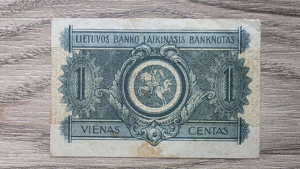 1922 metų 1 laikinasis centas - nuotraukos Nr. 2