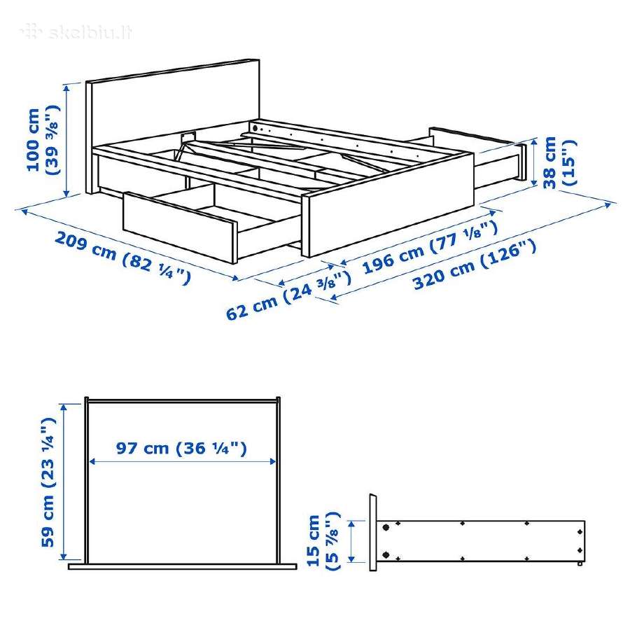 Dvigulė Ikea lova - nuotraukos Nr. 4